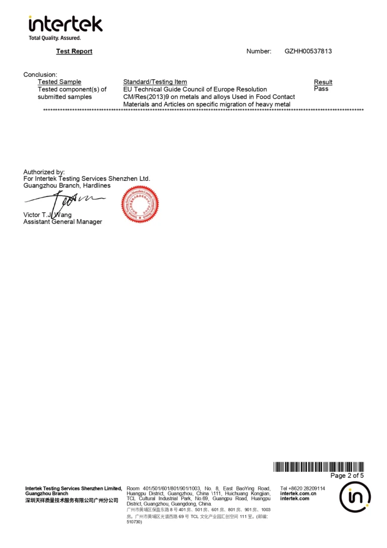 Luxury Chafing Dishes Manufacturer Certificate page (2)