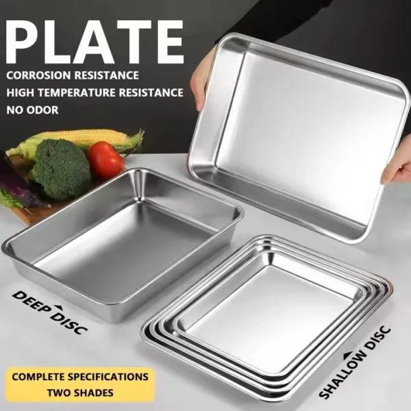Wholesale Stainless Steel Rectangular Food Tray (3)
