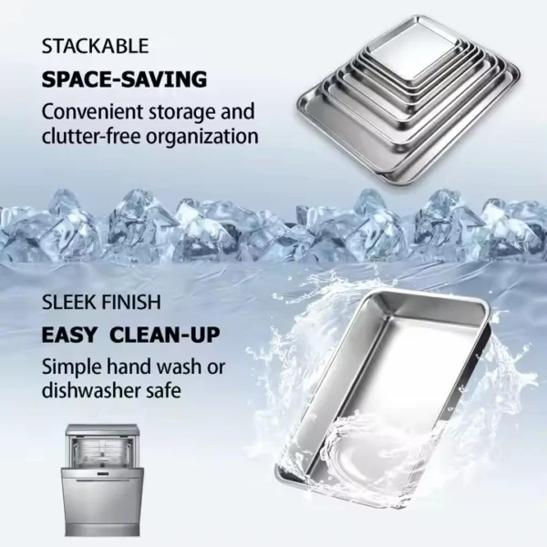 Wholesale Stainless Steel Rectangular Food Tray (4)