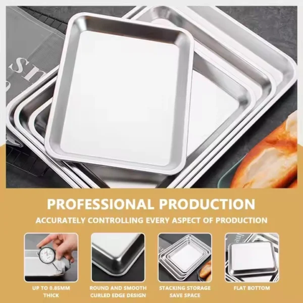 Wholesale Stainless Steel Rectangular Food Tray (5)