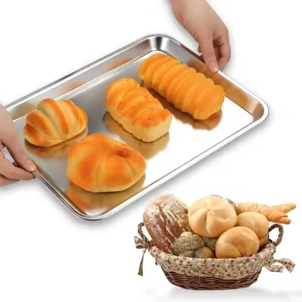 Wholesale Stainless Steel Rectangular Food Tray (6)