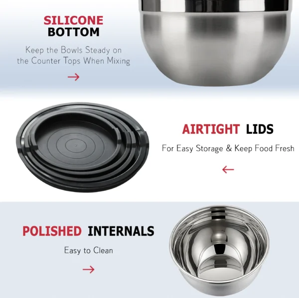 bulk stainless steel mixing bowls with lids (2)
