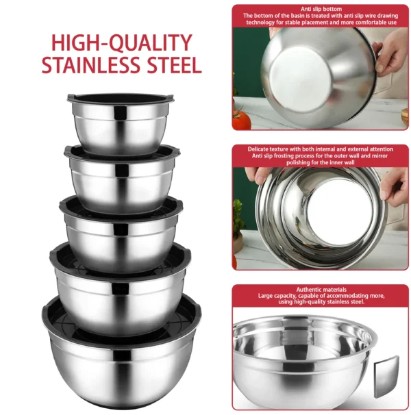 bulk stainless steel mixing bowls with lids (3)