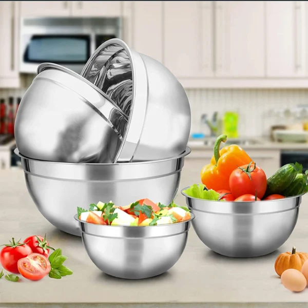 bulk stainless steel mixing bowls with lids (4)