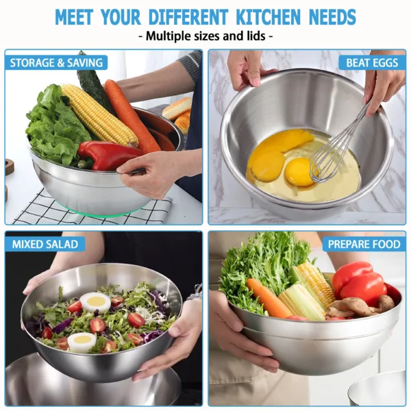 bulk stainless steel mixing bowls with lids (5)