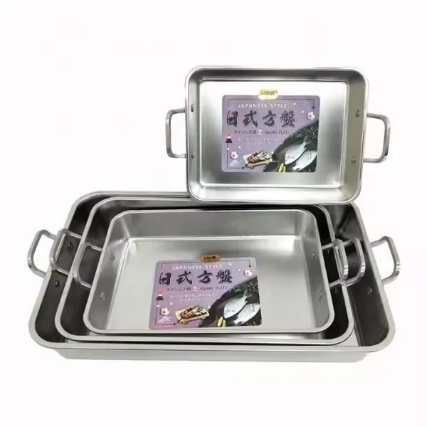 wholesale food tray with handles stainless steel(1)