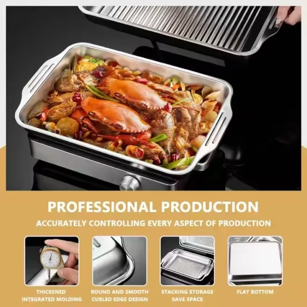 wholesale food tray with handles stainless steel(2)