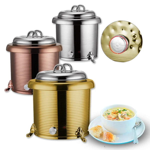 Custom Soup Kettle 13L Threaded, Stainless Steel Electric Soup Warmer in Bulk (1)