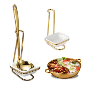 Wholesale Stainless Steel Ladle Holder, Buffet Accessories Spoon Set Gold Custom (1)
