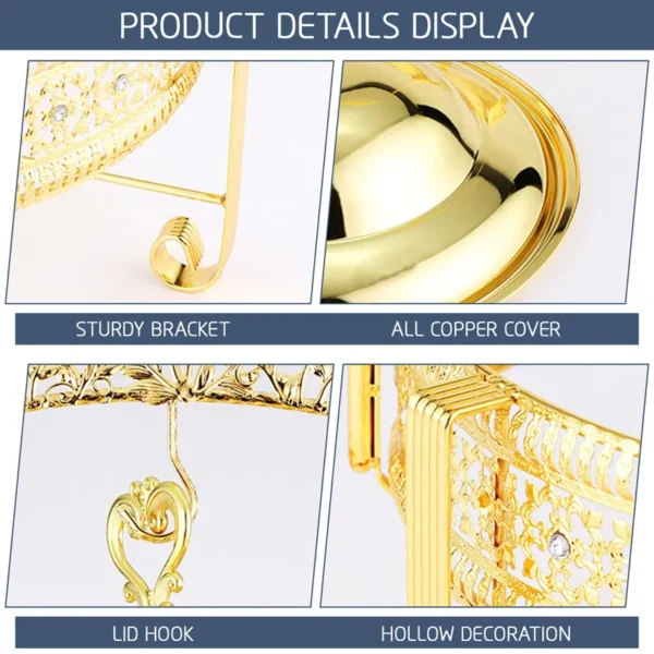 Custom Chafing Dish Buffet Set, Gold Round Buffet Warmer with Hanging Lid for Wedding