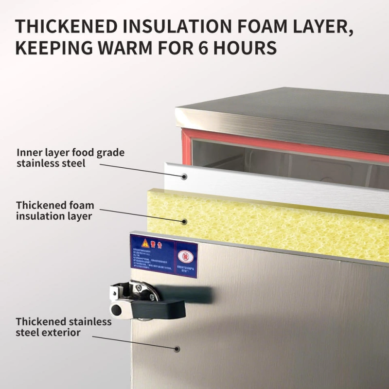 Wholesale Commerrcail Food Steamer with Thickened Insulation Foam Layer Keeping Warm For 6 Hours
