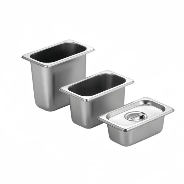 Bulk GN Pan 1/6 American Style, Gastronorm Pan Stainless Steel with Lid for Catering Custom